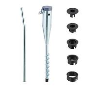 Relaxdays Ground Sleeve, for Parasol & Rotary Clothes Dryer, Screw In, 25-55 mm Rod Thickness, Fixing Plug, Silver/Grey, Steel, 56 x 7 x 10 cm