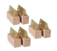 Relaxdays Grout Brush, Set of 6, Weed & Moss Removal, Steel Bristles, Replacement Brushes, Garden & Patio, Natural/Gold
