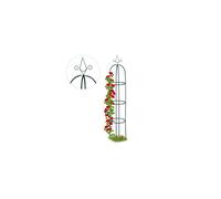 Relaxdays Growth Support, Freestanding Trellis for Wine & Tomatoes, XL Garden Obelisk, H: 200 cm, Dark Green