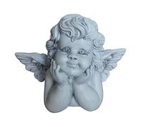 Relaxdays guardian angel, weather & frostproof, HxWxD:31x40x22 cm, grave ornament, polyresin, stone-grey