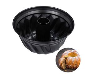 Relaxdays Gugelhupf Cake Tin, Marble & Pound Cake, Nonstick Coating, Ø 25 cm, Carbon Steel, Round Cake Pan, Black