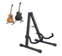 Relaxdays guitar stand for acoustic, bass, electric guitars, foldable, birch wood, 39x29x31 cm, black