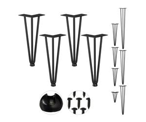 Relaxdays Hairpin Legs with 3 Bars Set of 4