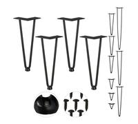 Relaxdays Hairpin Table Legs with 2 Bars Set of 4