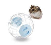 Relaxdays Hamster Ball, Ø 18.5 cm, Exercise Toy for Hamsters & Mice, Free Range Rodent Orb, Plastic, Transparent/Blue
