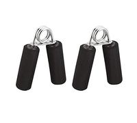 Relaxdays Hand Trainer Set Of 2, Foam Grips, Gripping Exerciser, Finger Muscle Training, Iron Spring, Black
