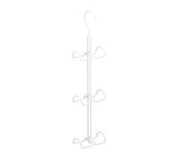 Relaxdays Handbag Storage Rack with 6 Hooks, Space Saving Purse Hanger, Metal Bag Organiser, 39.5 x 8.5 x 4.5 cm, White, Iron
