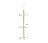 Relaxdays Handbag Storage Rack with 6 Hooks, Space Saving Purse Hanger, Metal Bag Organiser, 39.5 x 8.5 x 4.5 cm, Gold, Iron