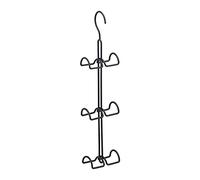 relaxdays Handbag Storage Rack with 6 Hooks, Space Saving Purse Hanger, Metal Bag Organiser, 39.5 x 8.5 x 4.5 cm, Black, Iron, 1 item