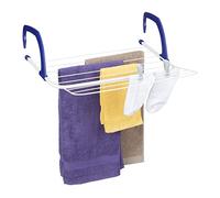 Relaxdays Hanging Dryer, Laundry Rack for Hanging, Balcony, Heater & Camping, Space Saving, 4m Length, White