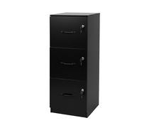 Relaxdays Hanging File Cabinet for A4/Letter, 3 Lockable Drawers, 103x40x40 cm, Black