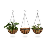 Relaxdays Hanging Flower Basket Set of 3