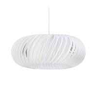Relaxdays Hanging Lamp, Round Lampshade, E27 Socket, 60 W, Plastic, Steel, Pendant Light, Various Sizes, White