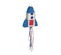 Relaxdays Hanging Rocket Pinata, Children Party, Birthday, Fillable with Candies, Space, HWD: 40 x 30 x 9 cm, Colourful