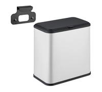Relaxdays Hanging Rubbish Bin, 5L, Waste Container for Cupboard, Kitchen & Bathroom, Metal & Plastic, Rectangular, White