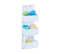 Relaxdays Hanging Wall Organizer, Magazine Rack with 3 Compartments, Plastic, HWD: 75x25x15cm cm, White