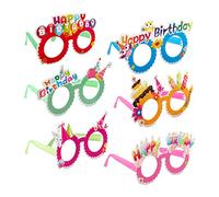 Relaxdays Happy Birthday Party Glasses, Set of 6, Funny Gag Glasses for Birthdays, For Kids & Adults, Colourful