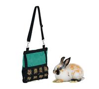 Relaxdays Hay Bag, for Small Animals, Rabbits, Guinea Pigs, Straw Storage, Cage Accessories, HxW 30 x 30 cm, Green/Black, 30 x 30 x 1.5 cm