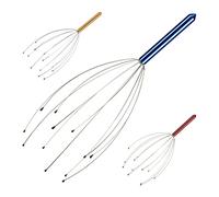 Relaxdays Head Massager, 12 Prongs with Safety-Tips, Scalp Massager for Manual Massages, Metal