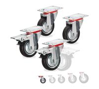 Relaxdays Heavy Duty Castors Set of 4