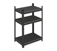 Relaxdays Heavy-Duty, 750 kg, 3 Levels, Steel, Storage Shelf, Cellar, Garage, for Plug-in, 90 x 60 x 40 cm, Black
