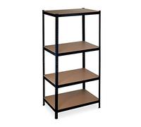 Relaxdays Heavy Duty Shelf, max. Load 1060 kg, 4 levels, Plug-in System, Cellar, Garage, Steel, HWD: 180x90x60 cm, Black