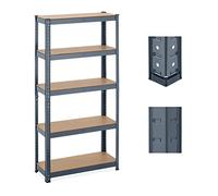 Relaxdays Heavy-Duty Shelving 2-pack, 5 shelves, 150x75x30 cm, anthracite