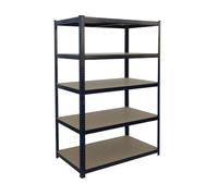 Relaxdays Heavy-Duty Shelving Unit, 180x100x30 cm, 875kg, 5 Shelves, Cellar/Garage, Slot-Together, Black/Brown