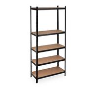 Relaxdays Heavy Duty Shelving Unit 220 cm Black