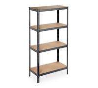 Relaxdays Heavy Duty Shelving Unit, Max. Load 280 kg, 157x80x41 cm, 4 Shelves, Garage & Warehouse Storage, Steel, Black