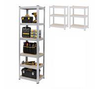 Relaxdays Heavy-Duty Shelving Unit, 5 Tiers, HWD: 200 x 60 x 60 cm, Silver | up to 875 kg, basement & garage, storage rack, steel