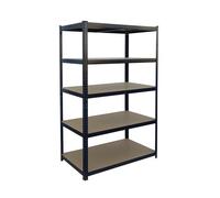Relaxdays Heavy-Duty Shelving Unit, 875 kg, 5 Shelves, Tool-Free Cellar/Garage Storage, 60x100x200 cm, Black/Brown