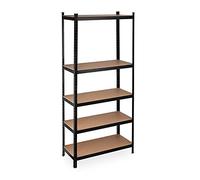 Relaxdays Heavy Duty Shelving Unit, Max. Load 1325 kg, 220x100x45cm, 5 Shelves, Garage & Warehouse Storage, Steel, Black
