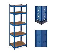 Relaxdays Heavy-Duty Shelving, up to 500 kg, Dividable, Cellar, Garage, Plug-in Storage, 180 x 60 x 45 cm, Steel, Blue