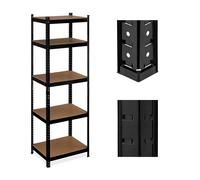 Relaxdays Heavy-Duty Shelving, up to 500 kg, Dividable, Cellar, Garage, Plug-in Storage, 180 x 60 x 45 cm, Steel, Black