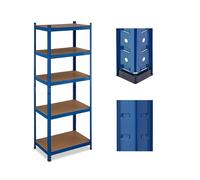 Relaxdays Heavy-Duty Shelving, up to 500 kg, Dividable, Cellar, Garage, Plug-in Storage, 180 x 70 x 45 cm, Steel, Blue