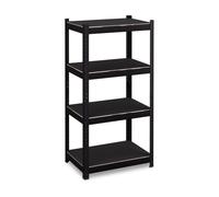Relaxdays Heavy-Duty Unit, HWD 120 x 60 x 40 cm, 1000kg, 4 Shelves, Steel, Storage for Garage, Click-fit, Black, Fibreboard