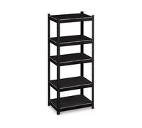 Relaxdays Heavy-Duty Unit, HWD 150 x 60 x 40 cm, 1250kg, 5 Shelves, Steel, Storage for Garage, Click-fit, Black, Fibreboard