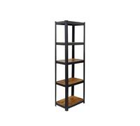 Relaxdays Heavy-Duty Steel & MDF Shelving, 500 kg Capacity, 180 x 50 x 30 cm, 5 Shelves, Black/Brown