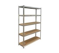 Relaxdays Heavy-Duty Steel Shelving, 5 Shelves, 875 kg Load, 50x120x200 cm, Silver for Basement & Garage