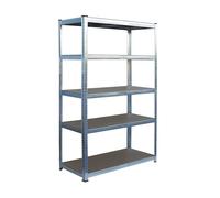 Relaxdays heavy-duty steel shelving, 5 shelves, load 875 kg, 50x100x200 cm, silver for basement & garage