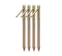 Relaxdays Heavy Duty Tent Stakes Set of 4, for Rocky Terrain, 30.5 cm, Camping Accessory, Galvanized Steel, Gold, 30.5 x 9 x 1.5cm