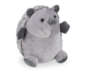 Relaxdays Hedgehog Door Stop, Fabric, for Floor, Heavy, Soft, Decorative Animal Doorstopper, 19.5 cm Tall, Grey