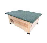 Relaxdays Hedgehog Shelter with Floor, Maze Entrance & Weatherproof Roof, Wood, HxWxD: 25 x 57 x 44 cm, Natural