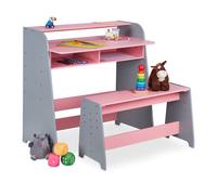 Relaxdays Height Adjustable Table & Bench for Kids