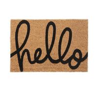 Relaxdays HELLO cursive print coir welcome doormat