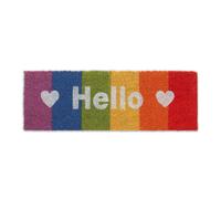 Relaxdays hello rainbow 75x25 coir doormat