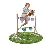 Relaxdays Hobby Horsing Obstacle, Height Adjustable, Play Course, HBT: 80 x 150 x 40 cm, Children, Wood, Colourful