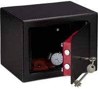 Relaxdays Home Safe With Keys, Double-bit Lock, Fix To Wall/Floor, Mini Vault,