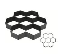 Relaxdays Honeycomb Paving Mould Set of 2, Garden Stepping Stones, Concrete, 4.5 x 30 x 30 cm, Black